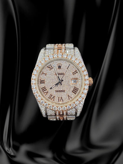 Rolex Datejust 12CTW VVS LAB Diamond Stainless Steel White Rose Watch 40mm