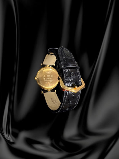 Must de Cartier Vendôme Vermeil Classic Round Watch with Lemon-Cream Roman Dial